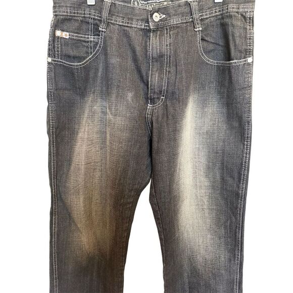 Southpole Y2K Baggy Wide Leg Jeans Men's Size 36 Black Denim - Picture 2 of 6